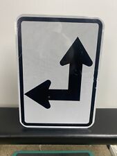 Authentic DOT NOS Traffic Road Highway Sign White Arrow Straight Left 21