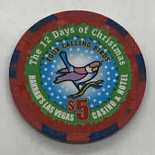 Harrah's Las Vegas Casino $5 Chip NV 12 Days of Christmas 4 Calling Birds 2004 picture