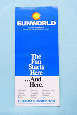 Sunworld Time Table - 11/16/86 picture
