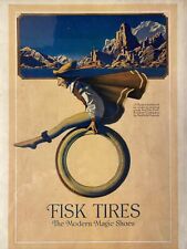 Original 1917 Maxfield Parrish Ad for Fisk Tires 