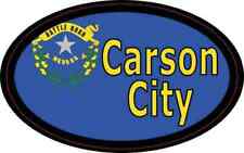 4in x 2.5in Oval Nevada Flag Carson City Sticker Car Truck Vehicle Bumper Decal picture