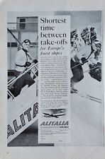 Alitalia Airlines Vintage 1962 Aviation Ad, Italian Alps, Alitalia Ski Club picture