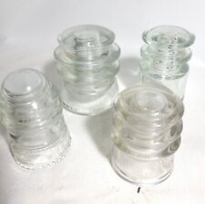4 Piece Lot of Clear Glass Insulators Hemingray- Armstrong- Whitall- Kerr picture