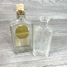 Lot of 2 Vtg Clear Bottles Long Server The Good Cough Syrup &Reproduced Maurine picture