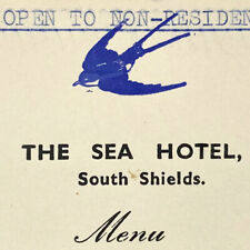 Vintage 1952 The Sea Hotel Restaurant Menu South Shields United Kingdom picture