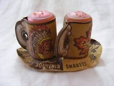 Vintage Leather Souvenir Salt & Pepper Shakers Windsor Canada picture