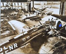 LARGE ORIGINAL WW2 PHOTO HEINKEL HE 111 H BOMBERS IN A HANGAR  17 x 14 cm picture