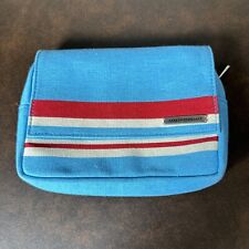 KLM X Jantaminiau Travel Bag Blue Fold Over Magnet Zip Top Clutch Accessory picture