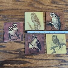 Vintage 60-70s Set of 5 Richard Hinger & E Rambow Owl Bird Drink Coasters  picture