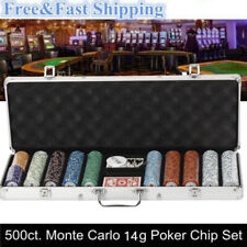  500ct. Monte Carlo Poker Set 14g Clay Composite Chips w/ Aluminum Case picture