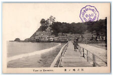 Kanagawa Prefecture Japan Postcard Bridge River View of Enoshima c1930's picture