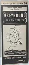 1960 Eastern Greyhound Lines bus coach Time Tables brochure maps Chicago Vintage picture