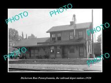 OLD LARGE HISTORIC PHOTO OF DICKERSON RUN PENNSYLVANIA RAILROAD STATION c1920 picture