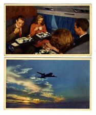 United Airlines DC-6 Postcards Interior Club Car & Mainliner Silhouette  picture