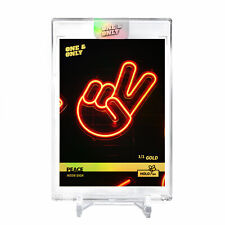 PEACE SIGN Neon Sign Card 2023 GleeBeeCo Holographic #PCNN *GOLD* Encased 1/1 picture