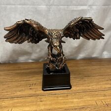 Vintage Bronze Electroplate Eagle Statue Trophy Heavy 17” X 15” JD picture