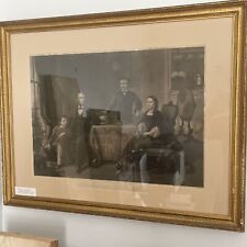 Abraham “Lincoln and His Family” Engraving 1866 Eng William Sartain Framed picture