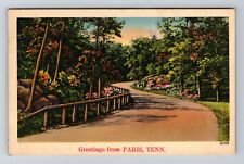 Paris TN-Tennessee, Scenic Greetings, c1939 Vintage Souvenir Postcard picture