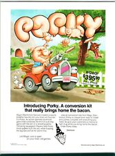 Porky Arcade FLYER Original Magic Electronics 1985 Retro Video Game Pig Driving picture