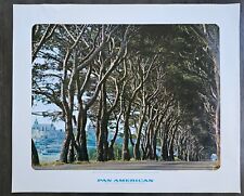 Vintage Poster Pan Am Round the World Jets France Tree Tunnel Series 22 - 1970 picture