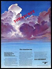 1985 Grumman Aircraft Vintage PRINT AD Top Secret Military Clouds Sky Art 1980s picture