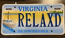 Virginia Personalized Vanity License Plate Va Tag RELAXD Man Cave Sign Beachy picture