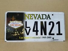 959 LAS VEGAS NEVADA CENTENNIAL LICENSE PLATE 1905 2005 LV4N21 NEVER MOUNTED picture