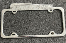 1940s PONTIAC license plate frame LAS VEGAS art deco metal topper Pat Clark picture