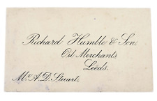 Old Victorian Business Trade Card - Richard Humble & Son, Oil Merchants, Leeds picture