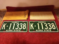 Vintage 1961-68 Hawaii License Plate Aloha State, Green K-11388 NOS  picture