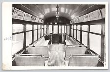 RPPC Cleveland Railroad Interior of Trolley #1048 Advertising Coca-Cola Postcard picture
