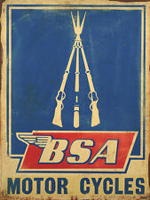 BSA MOTOR CYCLES  ADVERTISING METAL SIGN picture