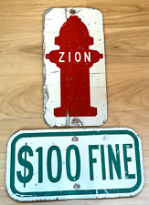 Vintage $100 Fine Zion Fire Dept Hydrant 12