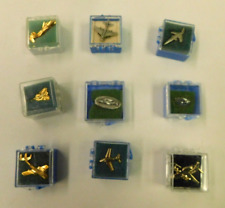 9 GRUMMAN TIE TACKS, HAWKEYE E2, A6, X-29, F-14, STERLING CORP LOGO IN BOXES picture