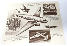 R4D C-47 DC-2 Plane Art Print Drawing McDonnell Douglas 1986 75th Anniversary picture