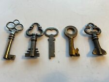 VTG Hollow Barrel Cabinet Keys, 1 Brass, 3 Steel, 1 Corbin From New Britain, CT picture
