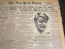1927 JULY 5 NEW YORK TIMES - BALCHEN TELLS VIVID TALE DIVE TO THE SEA - NT 6934 picture
