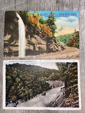 Bridal Veil Falls Hwy 64 betw Highlands + Mohawk Trail Postcard unused 1930s/40s picture
