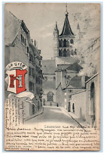 1900 Lausanne Lake Geneva Vaud Region Switzerland Antique Posted Postcard picture