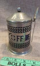 ANTIQUE WALDORF ASTORIA HOTEL SILVER COFFEE JAR WITH SPOON ENGLAND STAMPED VTG picture