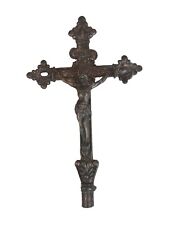 VTG 1950s Crucifix Brass Pewter W German INRI Christian Jesus Catholic~10” Cross picture