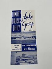 Lake George Luxury Cruises NY Brochure M.V. Ticonderoga M.V. Mohican Boats 1958 picture