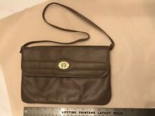 Vintage Etienne Aigner Purse Brown Leather Handbag Snap 11.5