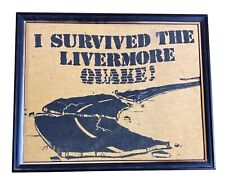 1989 I Survived The Livermore Earthquake Tshirt Piece Framed Yellow Black picture