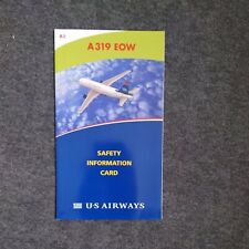 US AIRWAYS SAFETY CARD Airbus A319 EOW Revision R#2 June 2010 319 picture