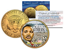 MARTIN LUTHER KING JR. 24K Gold Plated JFK Half Dollar US Coin NOBEL PEACE PRIZE picture