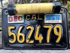 1963 California Motorcycle License Plate, 1966 With Registration picture
