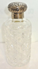 1997 London KH Crystal Scent Perfume Bottle Sterling Silver Repousse Cap picture