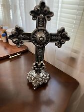 Vintage Standing Pewter Cross picture
