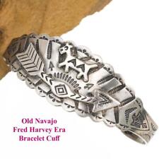 1940's Vintage Navajo Bracelet ARROWS Sterling Silver FRED HARVEY Era OLD PAWN picture